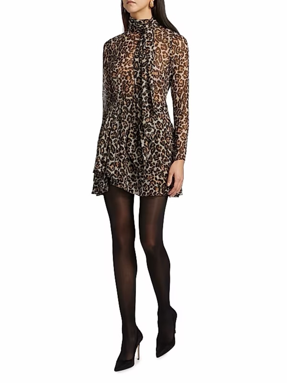RONNY KOBO Carlotta Leopard Print Mini Dress